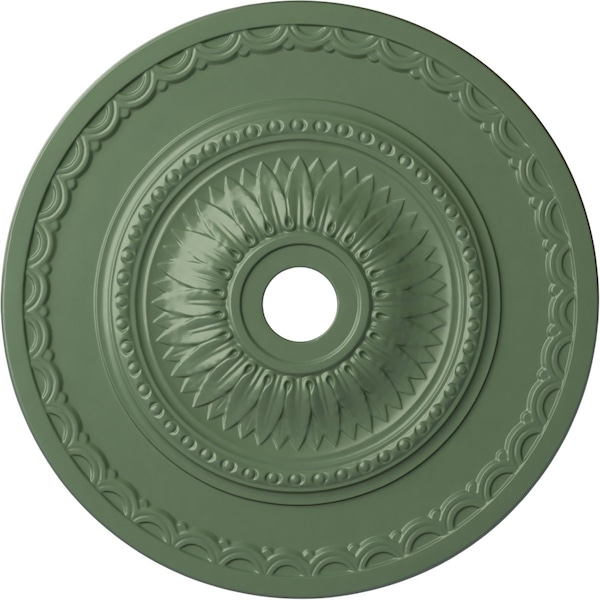 Ekena Millwork Sunflower Ceiling Medallion (Canopies up to 5 5/8"), 29 1/2"OD x 3 5/8"ID x 1 5/8"P, Athenian Green CM29SFAGF - main